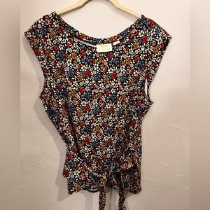 MAEVE by Anthropologie floral wrap shirt